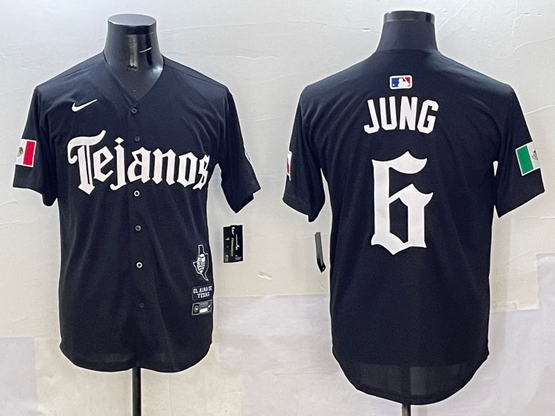 Men Texas Rangers #6 Jung Black Five generations Joint Name 2025 Nike MLB Jersey style 1->washington capitals->NHL Jersey